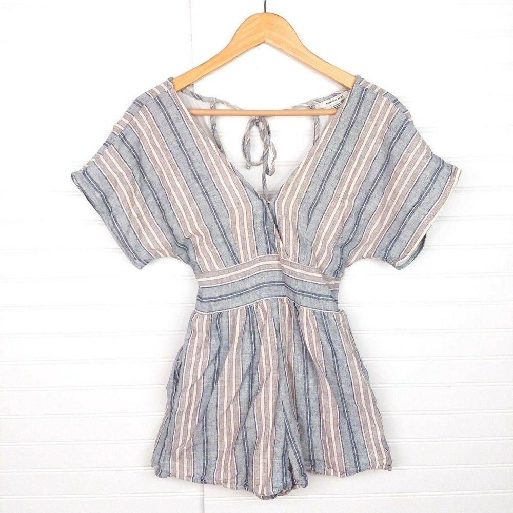 American Eagle Linen Blend Multicolor Romper